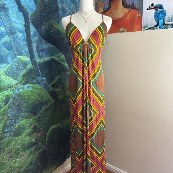 JB by Julie Brown Dresses & Skirts - silk maxi dress geometric print summer festival boho